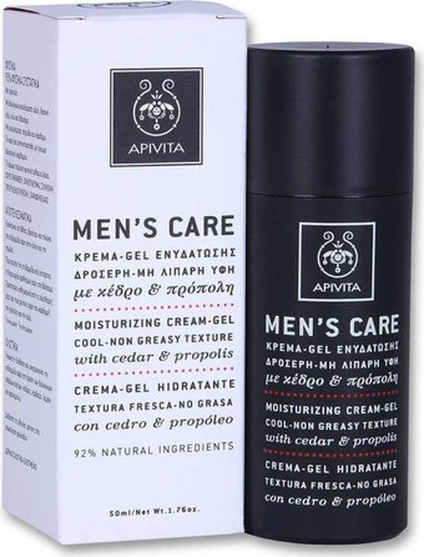 Apivita men's care moisturizing cream-gel with cedar & propolis x 50ml image number null