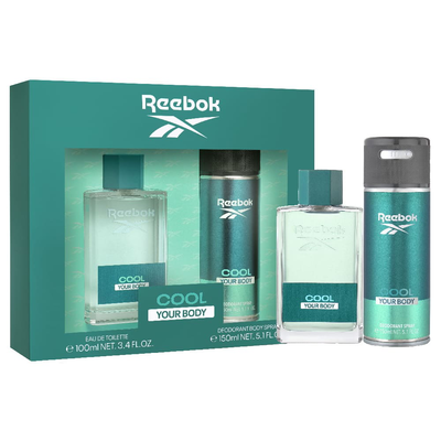 Reebok cool your body eau de toilette 100ml + deodorant spray 150ml gift set, , medium