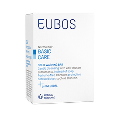 Eubos solid washing bar-blue, perfume free 125g, , medium