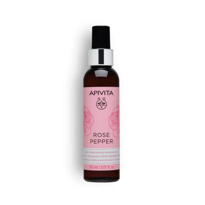 Apivita rosé pepper body reshaping massage oil 150ml, , medium