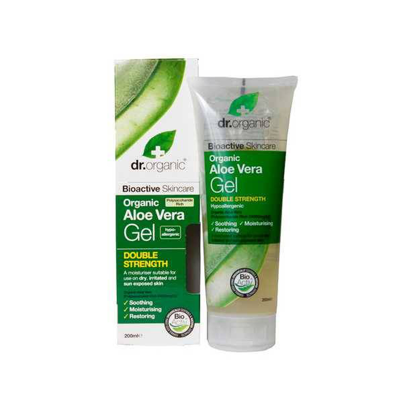 Dr.organic aloe vera gel double strength. Moisturizing- soothing- restoring 200ml image number null