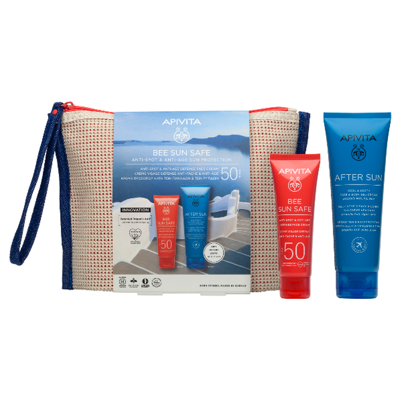 Apivita bee sun safe set &mu;&epsilon; &alpha;&nu;&tau;&eta;&lambda;&iota;&alpha;&kappa;ή &kappa;&rho;έ&mu;&alpha; &pi;&rho;&omicron;&sigma;ώ&pi;&omicron;&upsilon; &kappa;&alpha;&tau;ά &tau;&omega;&nu; &pi;&alpha;&nu;ά&delta;&omega;&nu; & &tau;&omega;&nu; &rho;&upsilon;&tau;ί&delta;&omega;&nu; SPF50 50 ml &kappa;&alpha;&iota; &delta;ώ&rho;&omicron; after sun 100 ml, , medium-null