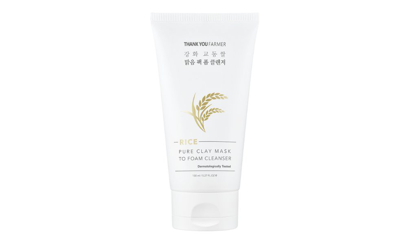 Thank you farmer rice pure clay mask to foam cleanser 150ml, , medium-null
