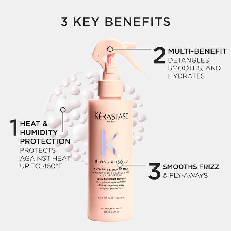 Kerastase gloss absolu anti-frizz glaze milk all-in-1 smoothing spray 190ml, , medium-null