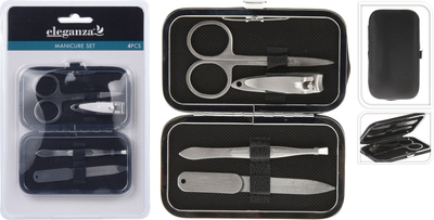 Manicure set 4pcs in pu case, , medium