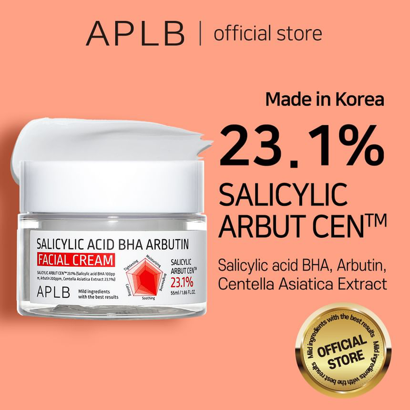 Aplb salicylic acid bha arbutin facial cream 55ml, , medium-null