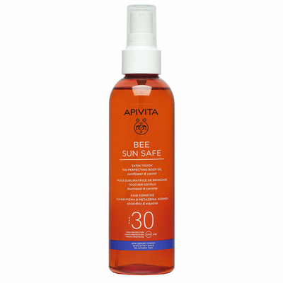 Apivita bee sun safe satin touch tan perfecting body oil SPF 30 200 ml, , medium