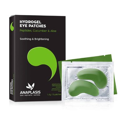 Anaplasis hydrogel eye patches peptides, cucumber & aloe soothing & brightening 8 patches, , medium