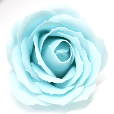Soap flower baby blue lrg rose, , medium