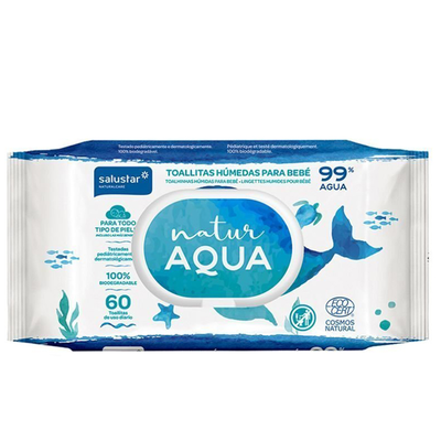 Salustar natur aqua baby wipes &mu;&omega;&rho;&omicron;&mu;ά&nu;&tau;&eta;&lambda;&alpha; 60 &tau;&mu;&chi;, , medium