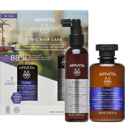 Apivita tonic hair lotion men's set (shampoo & hair lotion)