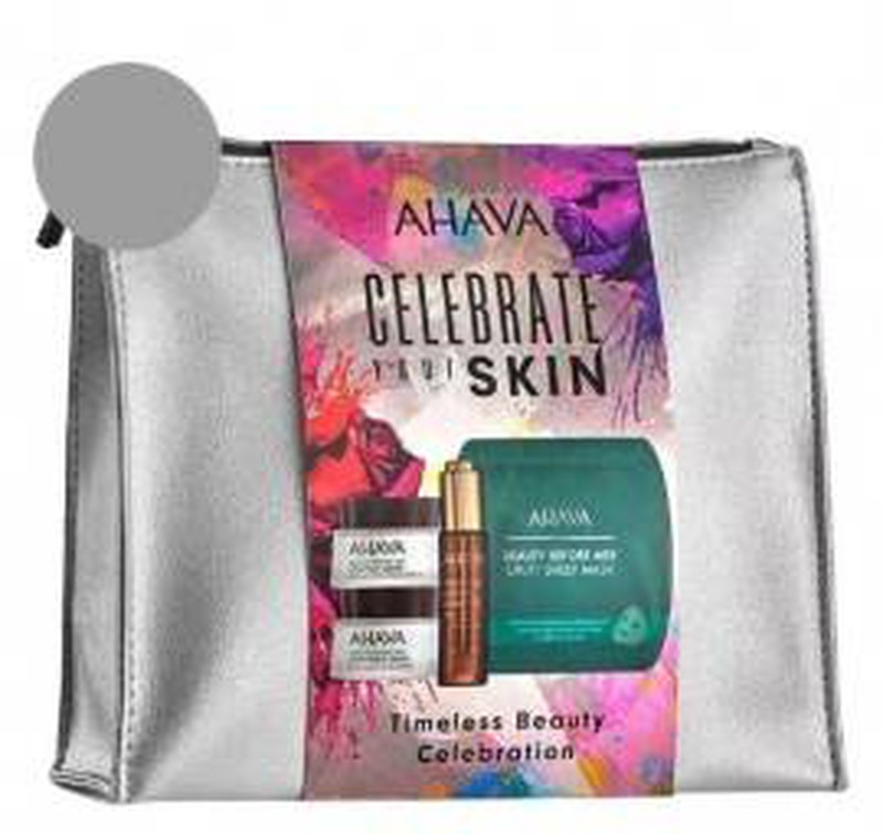 Ahava promo timeless beauty celebration uplift day cream SPF20 50ml & uplift night cream 50ml & dead sea crystal osmoter x6 facial serum 30ml & beauty before age uplift sheet mask 17gr, , medium-null