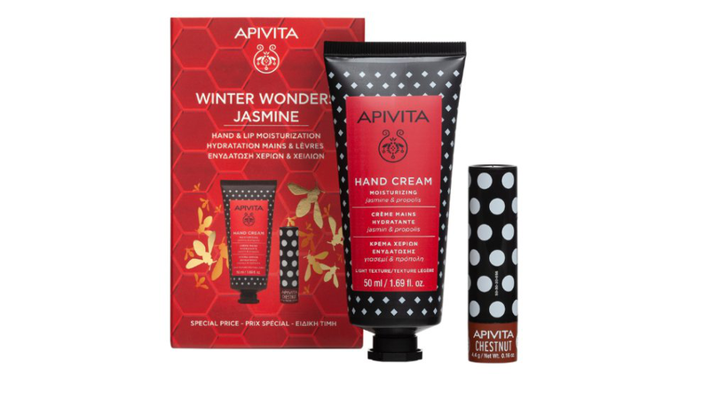 Apivita winter wonders set xmas 24 jasmine hand cream & chestnut lip repair-null