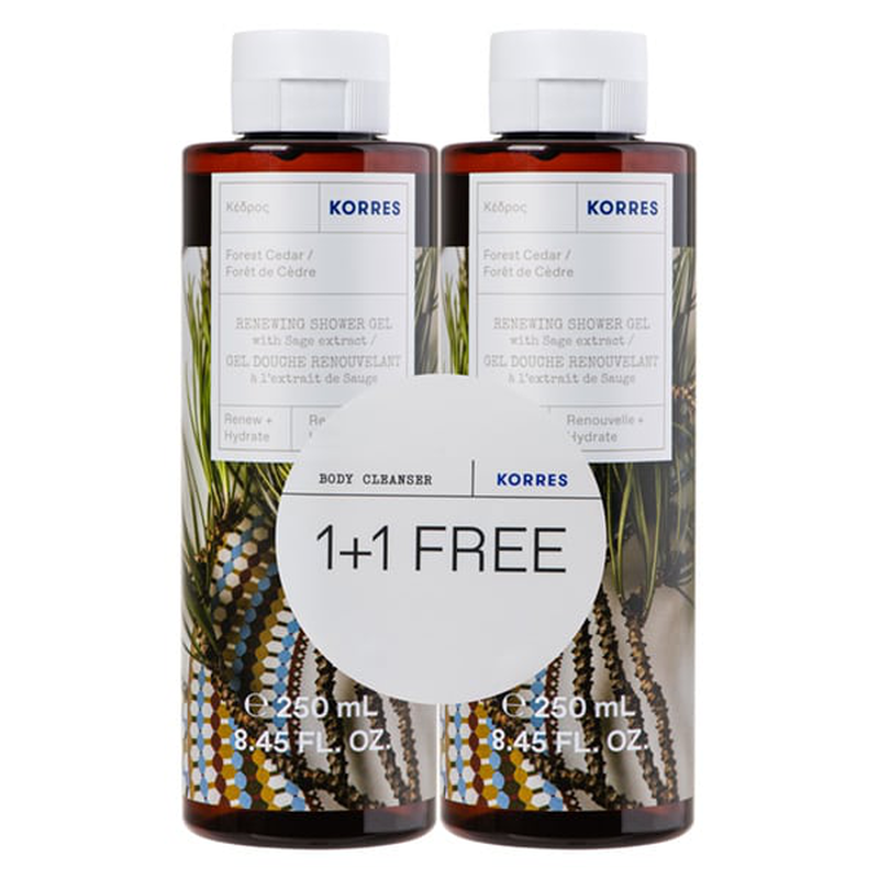 Korres forest cedar shower gel 250ml 1+1-null