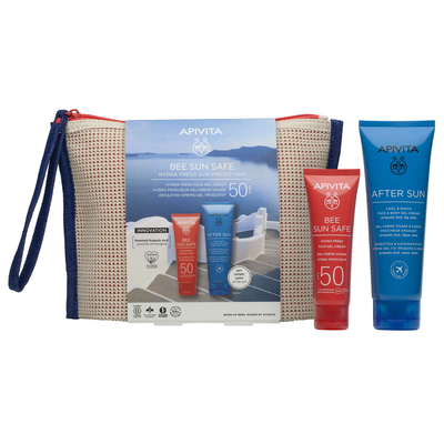 Apivita bee sun safe set &mu;&epsilon; &epsilon;&nu;&upsilon;&delta;&alpha;&tau;&iota;&kappa;ή &alpha;&nu;&tau;&eta;&lambda;&iota;&alpha;&kappa;ή &kappa;&rho;έ&mu;&alpha; &pi;&rho;&omicron;&sigma;ώ&pi;&omicron;&upsilon; SPF50 50 ml &kappa;&alpha;&iota; &delta;ώ&rho;&omicron; after sun 100 ml, , medium