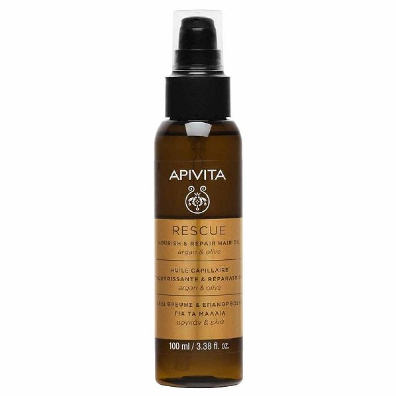 Apivita rescue nourish & repair hair oil with argan & olive x 100ml-null