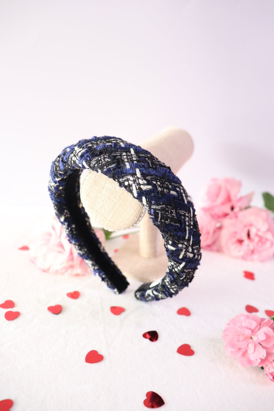Halo tweed padded headband, , medium-null