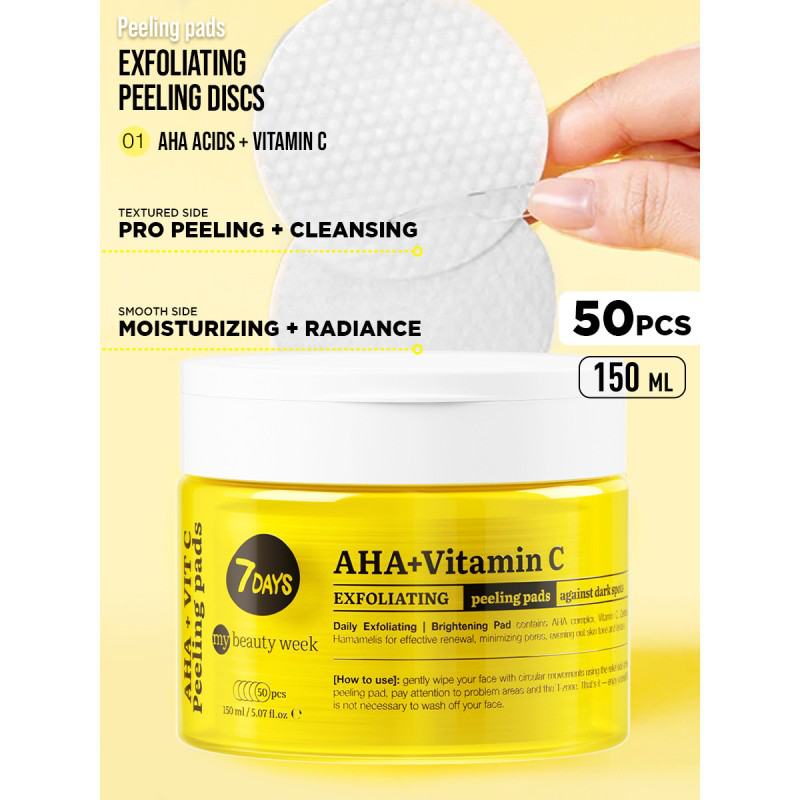 Product image: Exfoliating peeling pads aha+vitamin c - 50pcs-null
