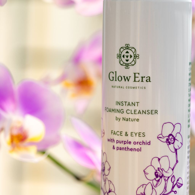 Aφρός καθαρισμού glow era, πρόσωπο και μάτια με μωβ ορχιδέα, φυσική σύνθεση 98,8%, 150ml-null