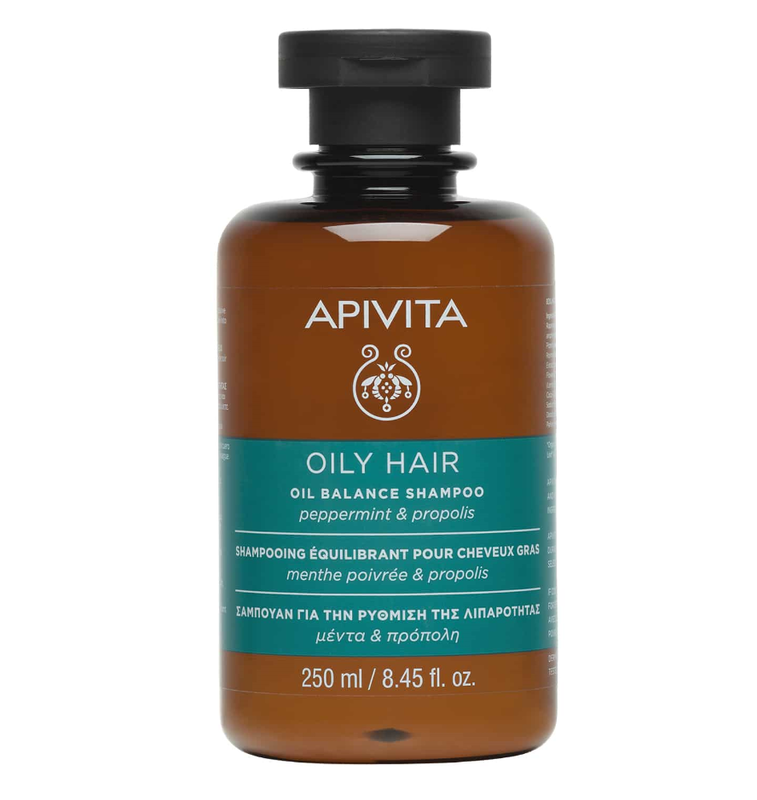 Apivita oily hair oil balance shampoo with peppermint & propolis x 250ml image number null
