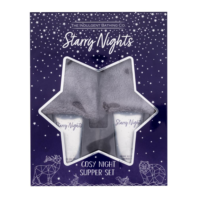 Night slipper set b/l,shower cream  & 1xpair fluffy slippers m/l, , medium-null