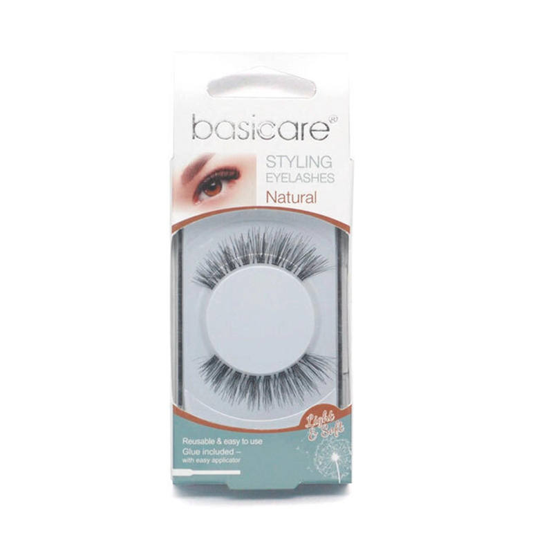 Basicare styling eyelashes natural, glue included 1919, , medium-null