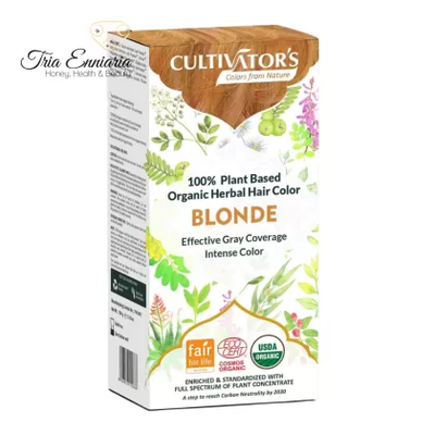 Organic herbal hair color blonde, 100 g, cultivators