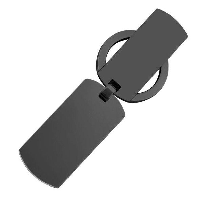 Hugo Boss key ring double b diamond gun, , medium-null