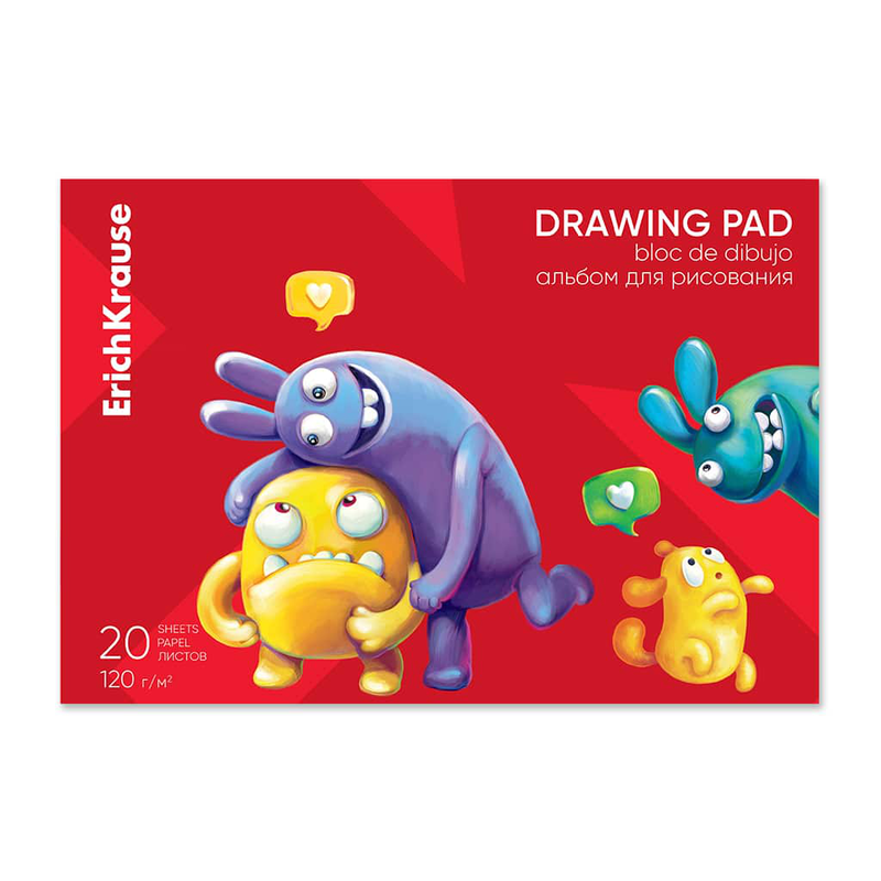 Erichkrause drawing pad jolly friends a4 20 sheets 61466, , medium-null