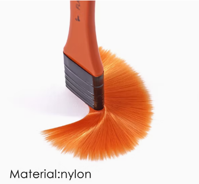 Wooden brush set x10 orange hair water color brushes set foska, , medium-null