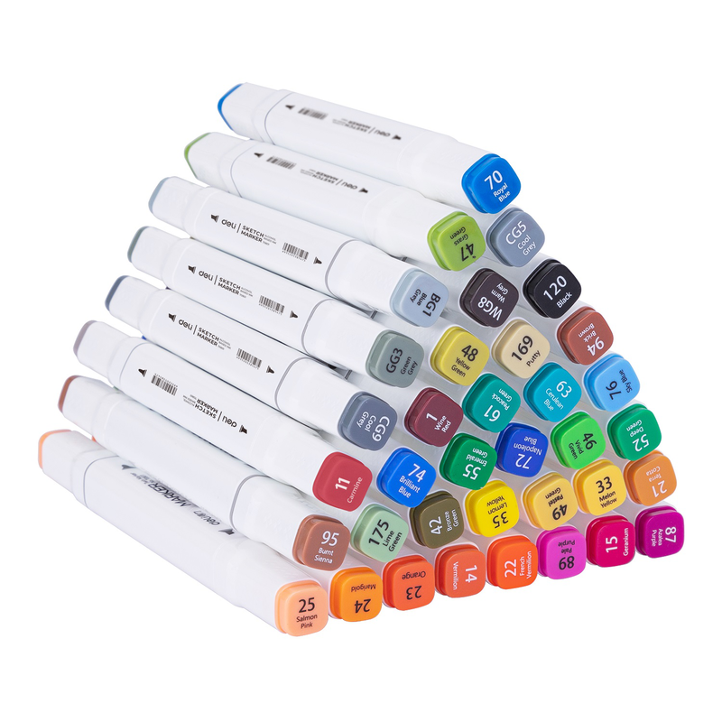 Product image: Deli twin sketch markers 36 colours emotion box set, , medium-null