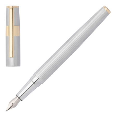 Hugo Boss fountain pen gear pinstripe silver/gold, , medium