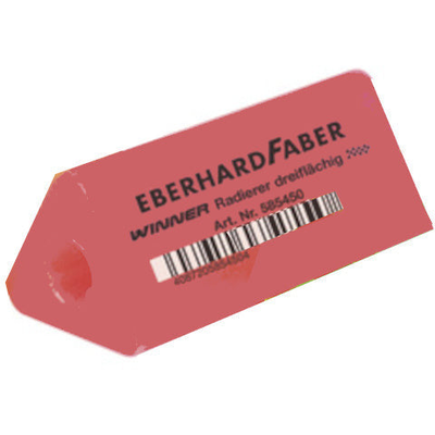Eberhardfaber rubber eraser triangular winner, Red, medium