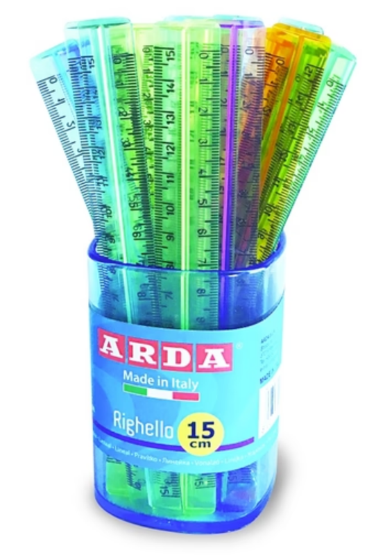 Ruler (random color) 15cm plastic arda, , medium-null