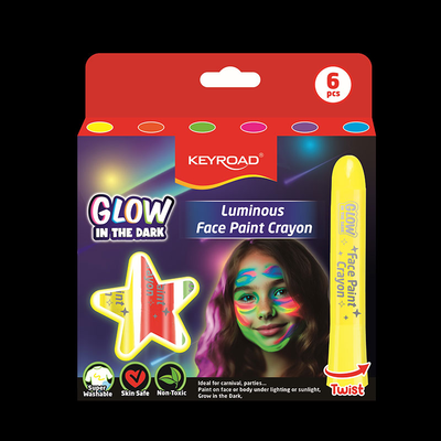 Face paint glow in the dark set of 6 keyroad, , medium