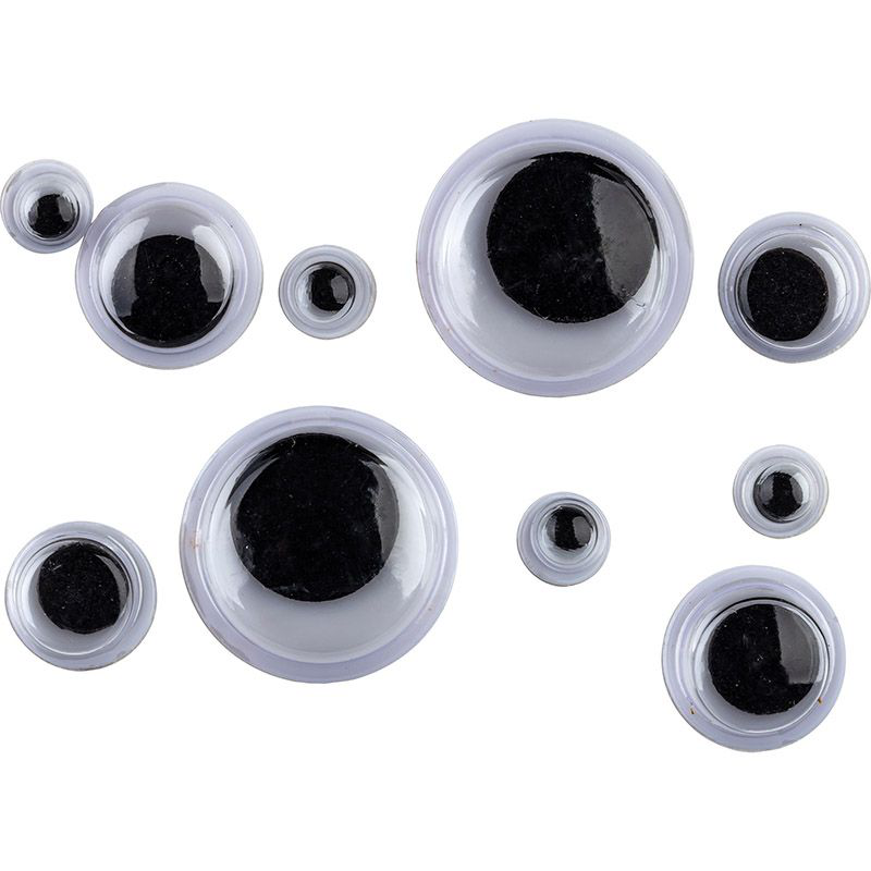 Product image: Wiggly eyes plastic 5,8,10,15mm 25pcs each size with adhesive backside total 100 pieces, , medium-null