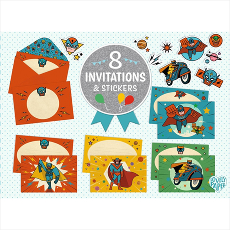Product image: Superhero invitation cards, , medium-null