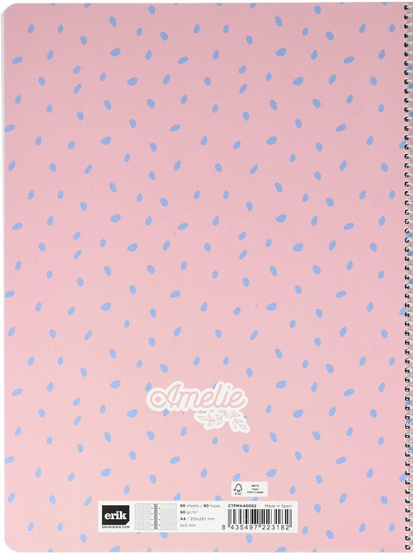 Erik grupo spiral notebook a4, microperforated, amelie pastel collection, , medium image number null