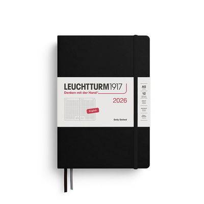 Daily planner dotted medium HD a5 2026, black, , medium