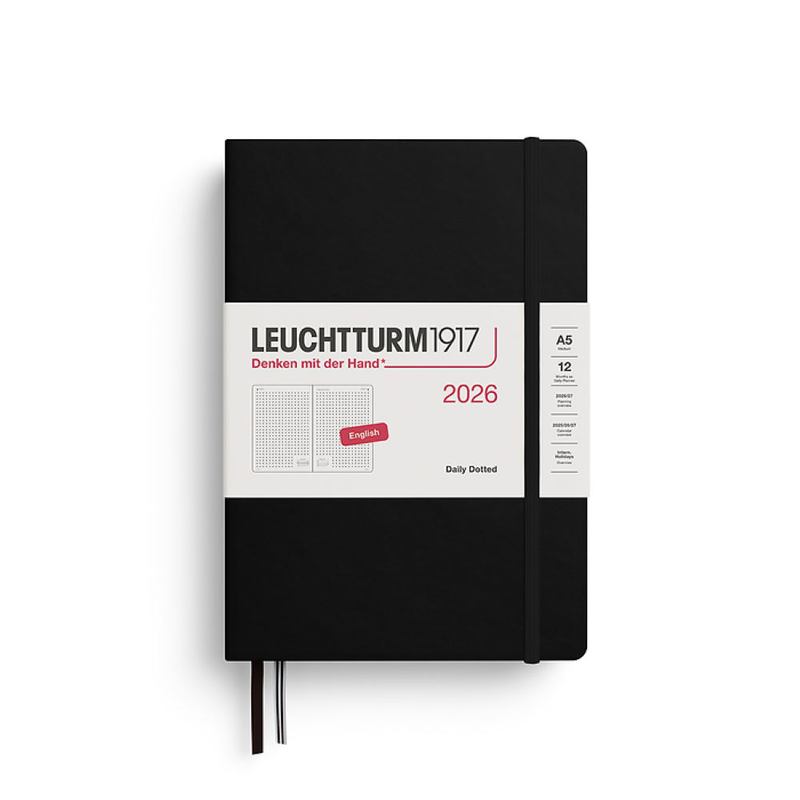 Product image: Daily planner dotted medium HD a5 2026, black, , medium-null