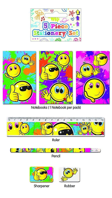 5 piece smile stationery sets, , medium