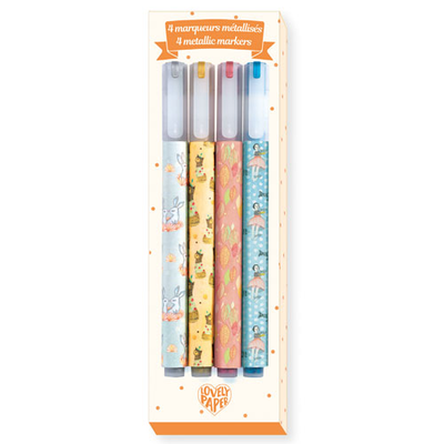 Djeco markers 4 elodie metallic markers, , medium