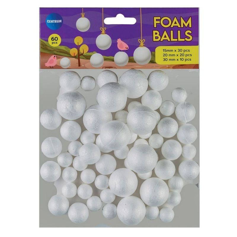 Σετ 60 μπάλες πολυστερίνης 1.5-2-3cm, , medium-null