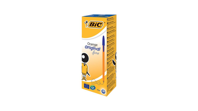 20 x bic orange fine ballpoint pens blue b-or/ble