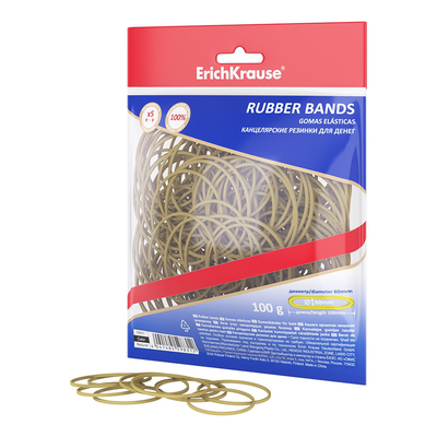 Erichkrause rubber bands 60mm, 100% crepe (box 100gr) 59831, , medium