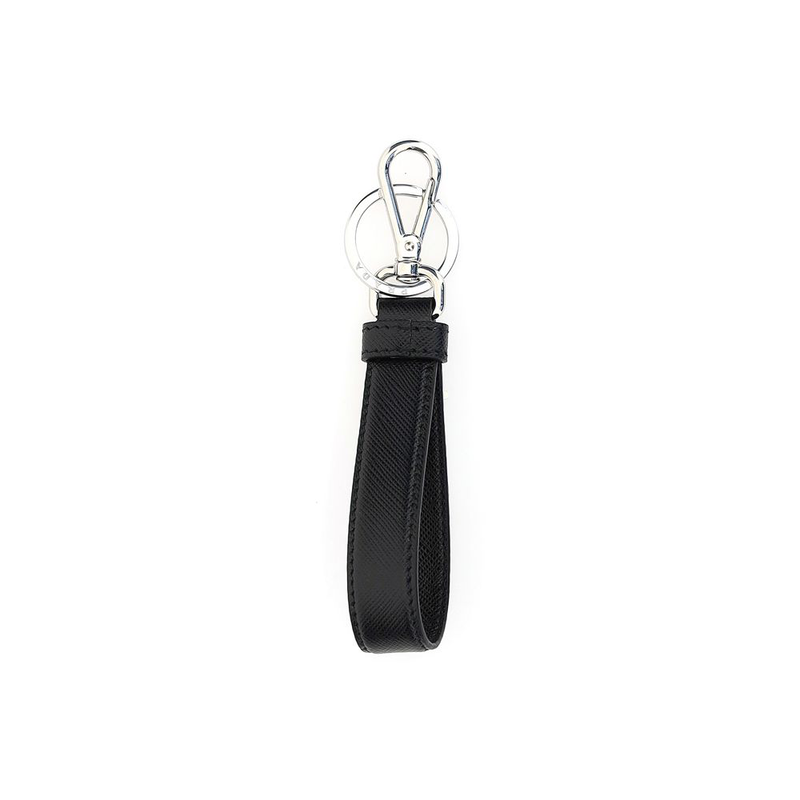 Black stainless steel keychain-null
