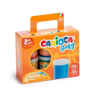 Funny fingers 6 paints 80ml - carioca, , medium