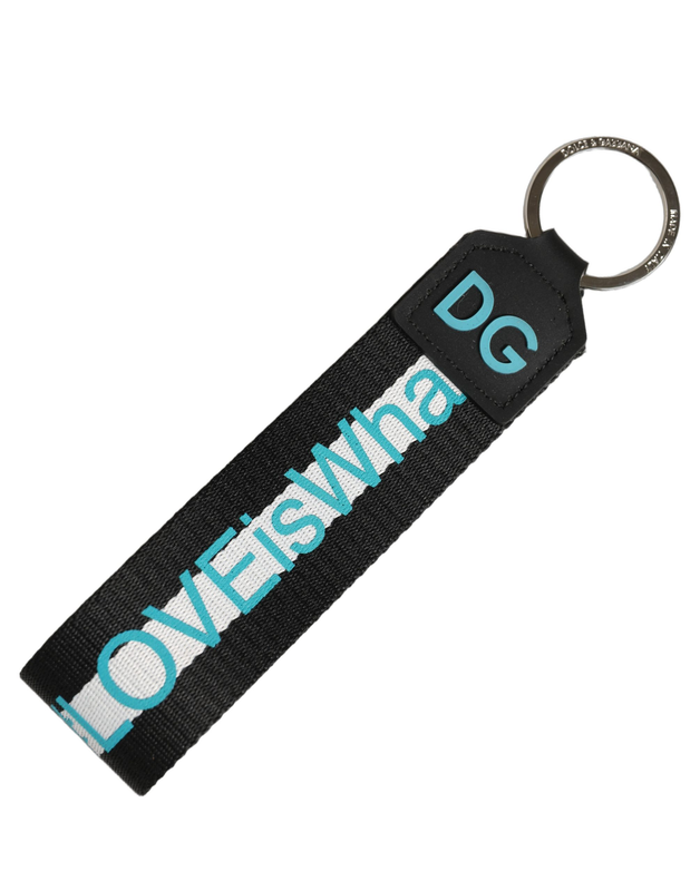 Multicolor logo polyester brass holder keychain keyring-null