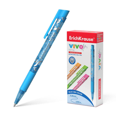 Erichkrause retractable ballpoint pen 'vivo' spring blue 45024, , medium