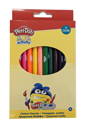 Play-doh art activity triangular  colour pencils - 12 colours, , medium